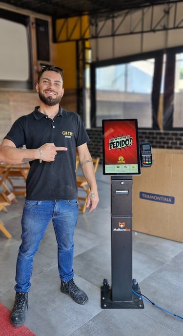 instalação totem automação super dog do xuxa jaraguá do sul