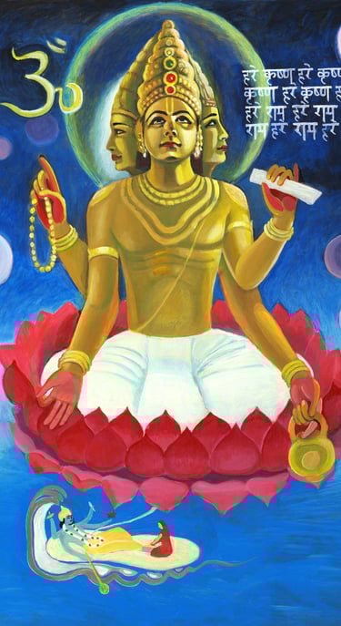 Brahma in space 2016 acrylic on cardboard 78 x 60cm large