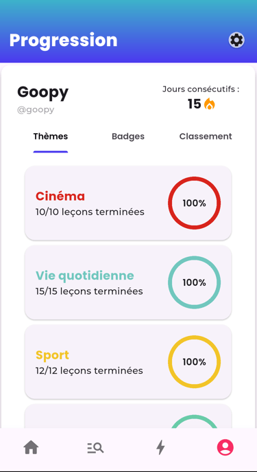 Suis ta progression en anglais