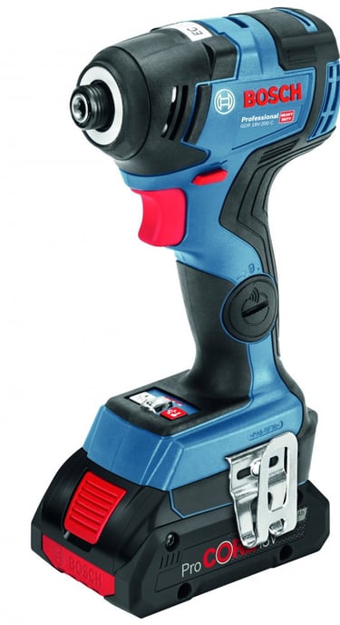 Bosch Professional GDR 18V-200 C cordless impact driver with ProCORE18V battery.