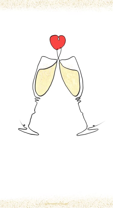 happy new year wishes with champagne glass online drawing