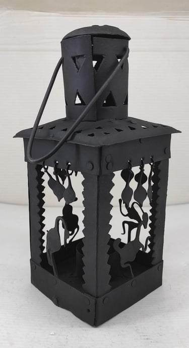 "handcrafted wrought iron tribal-style designer hanging lamp-For international dispatch"