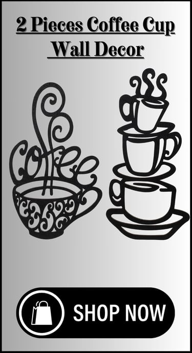 2 Pieces Coffee Cup Wall Decor
