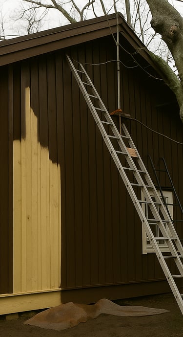 Peinture naturelle sur bardage en bois et chalet  en France et Belgique et Suisse