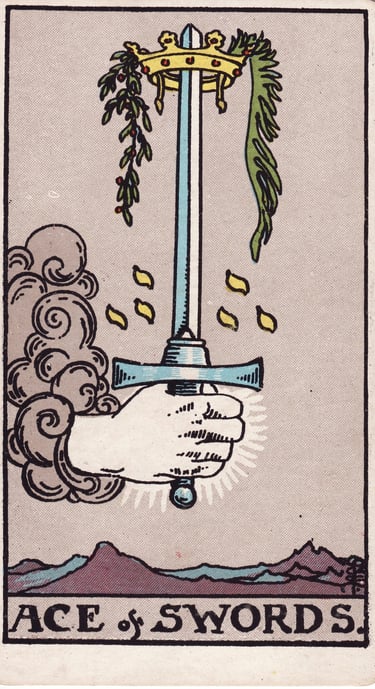 Ace of Swords meaning upright and reversed tarot card reading