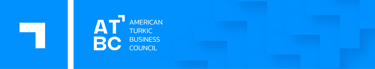 a blue and white poster with the words at the bottom of the frame