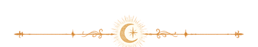 decorative gold line divider with celestial accents