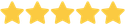 Five yellow stars icon representing a five-star customer rating.