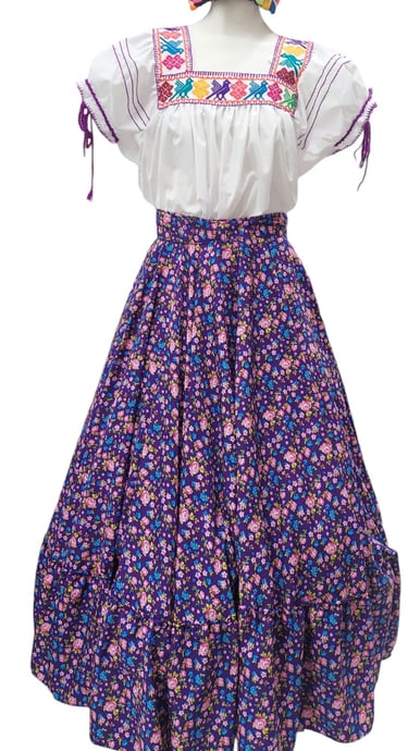 Yucatan folklorico dress with rebozo and tocado Tradiciones Norma Phoenix AZ