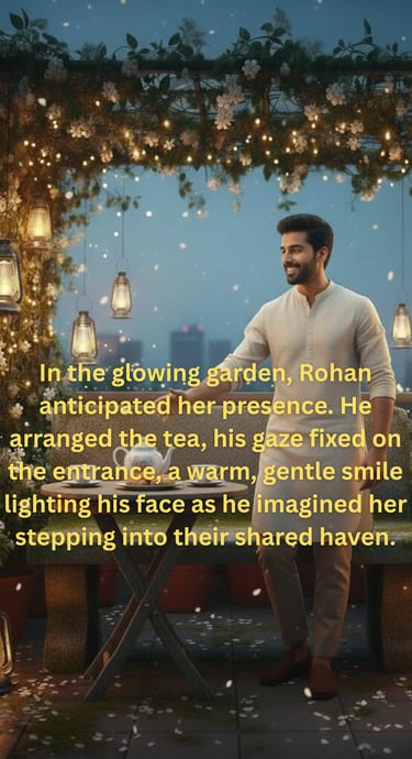 Rohan waiting. Couple goals for a romantic love story.
