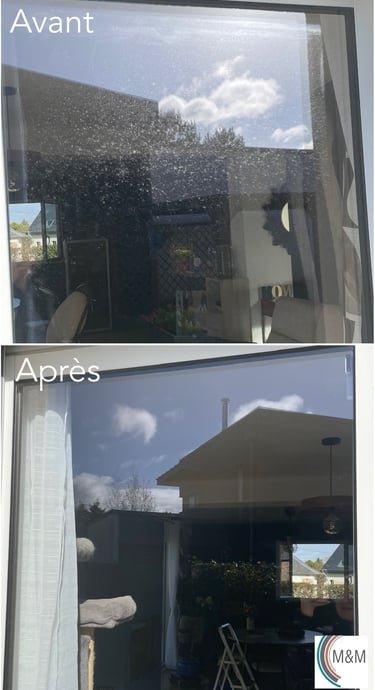 Avant après remise en état de vitres Montville M&M