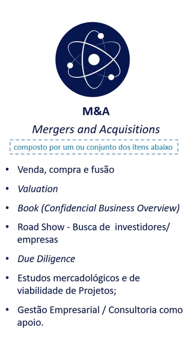 M&A, Valuation, duo diligence, venda de empresas