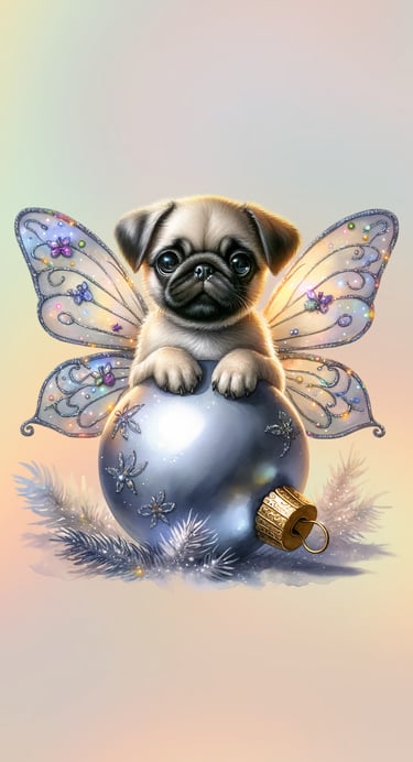 Cute Pug christmas Ball