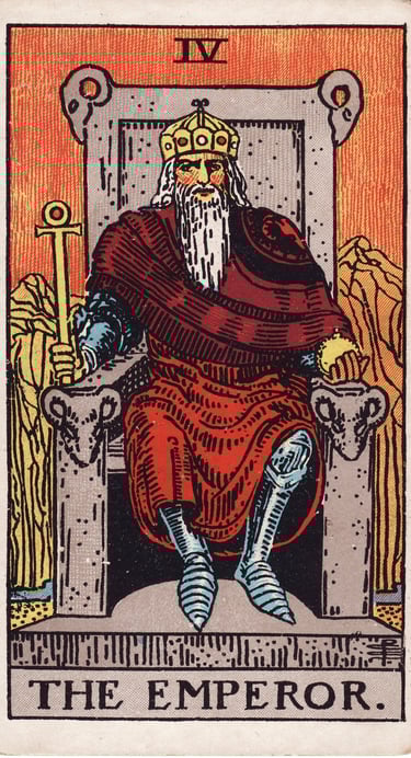The Emperor tarot card meaning – authority, structure, and leadership.
