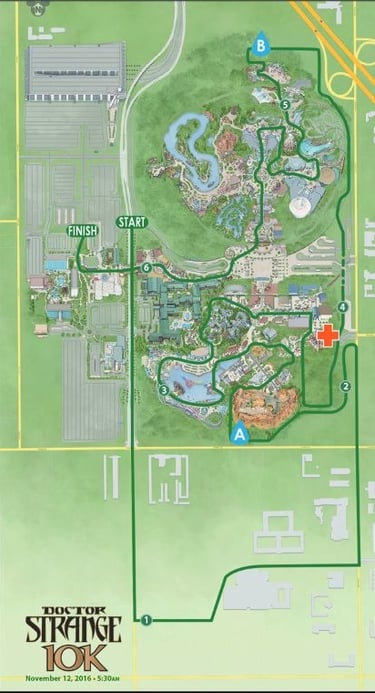 2016 runDisney Dr Strange 10K Course Map
