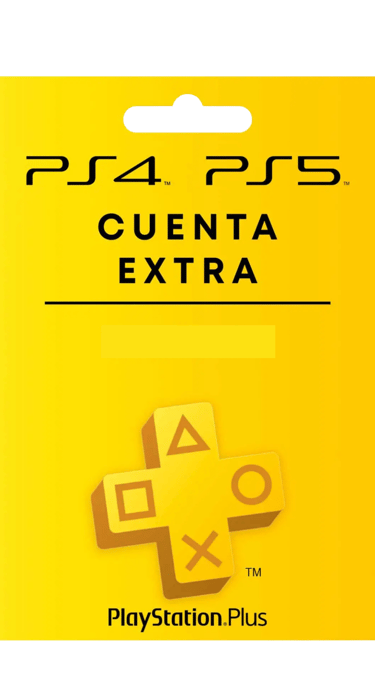 Yellow PlayStation Plus Extra gift card for PS4 and PS5 featuring the iconic console button symbols.