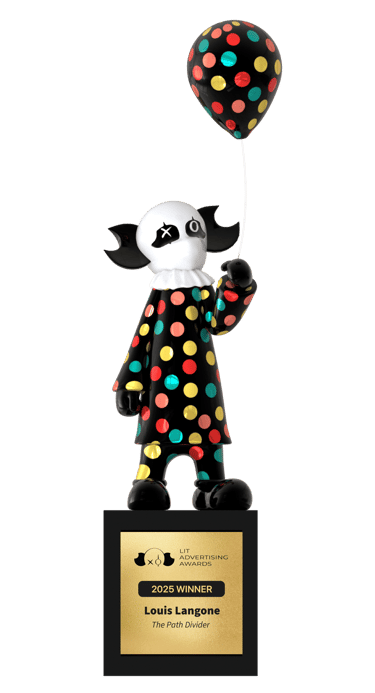 LIT Advertising Awards trophy for Louis Langone – The Path Divider, 2025 Gold Winner