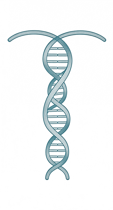 DNA helix icon symbolizing generational connection and family heritage - PhotoMotion AI