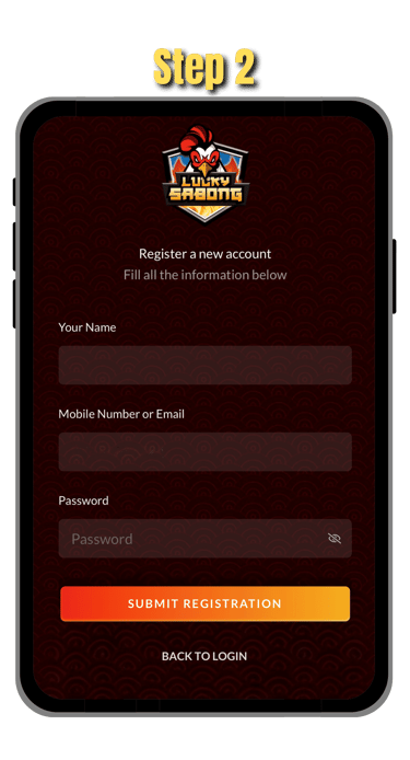 step 2 of how to register in phsabong