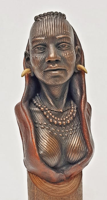 Stylised female sculpture produced using custom 3D sculptural services
