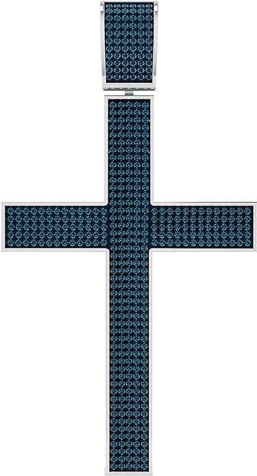 Round DiamondCross Pendant Chain for Men in 925 Sterling Silver