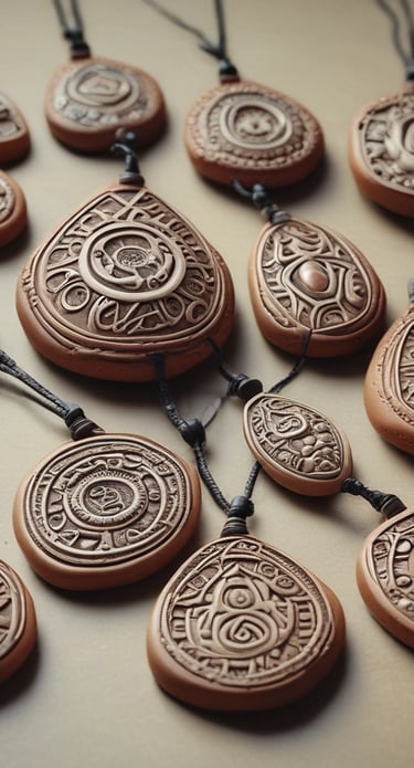 Artisan shaping a ceramic bracelet inspired by Berber symbols in a sunlit workshop