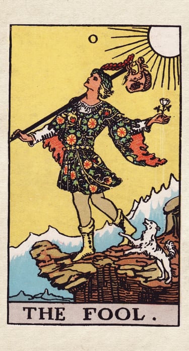 The Fool: Represents new beginnings, innocence, and taking leaps of faith.