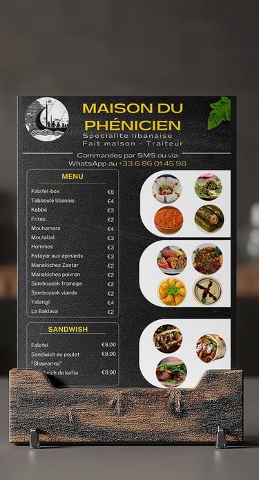 Printing a restaurant menu Narbonne