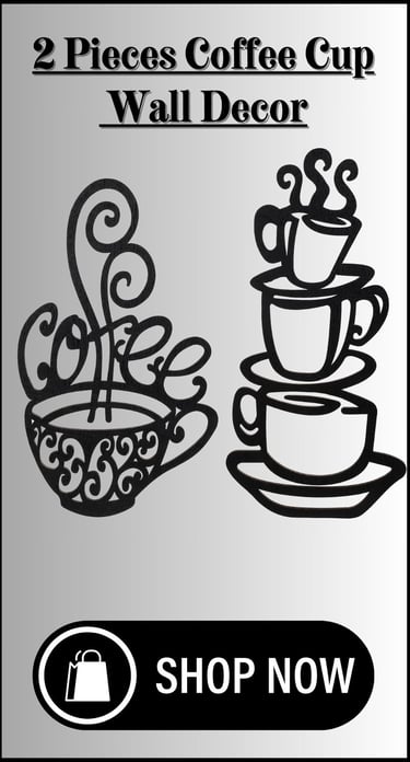 2 Pieces Coffee Cup Wall Decor