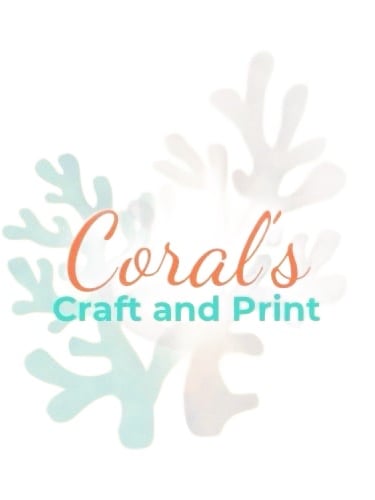 Background with Coral's Craft and Print logo 