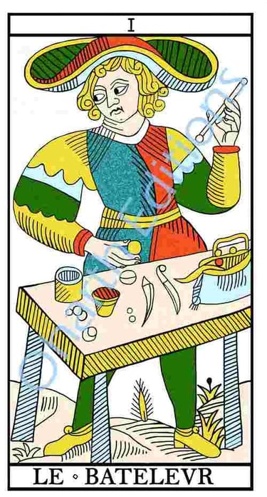 Bateleur extrait du livre Tarot de Marseille le sens par l'image