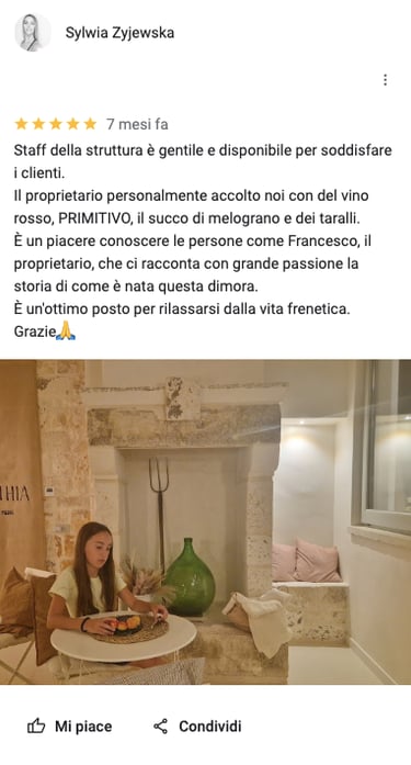 Ottima Recensione di un ospite presso una dimora storica Borganthia 