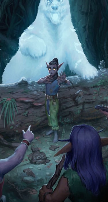 World of warcraft Night elf fantasy character illustration commission
