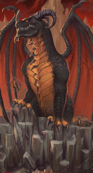 World of warcraft dragon illustration commission tcg art trading card game art