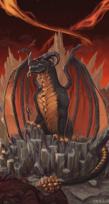 World of warcraft dragon illustration commission tcg art trading card game art