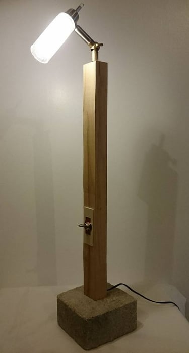 a lamp that is sitting on a table