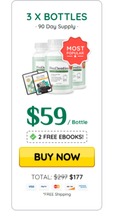 Bottle of ProDentim probiotic supplement supporting dental and gum health