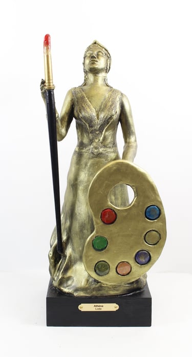 Athéna, argile, 44x16x17cm