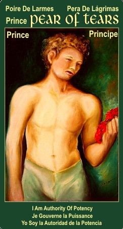 Prince Pear of Tears Tarot Card for potency and self evaluation