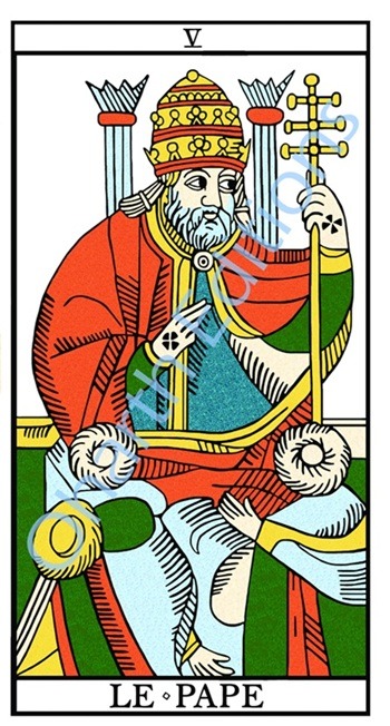 Le Pape extrait du livre Tarot de Marseille le sens par l'image