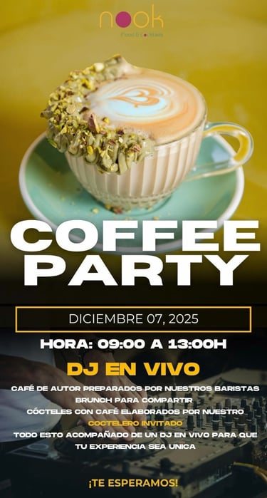 a coffee party with a cup of coffee and a cup of coffee