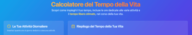 anteprima calcolatore tempo di vita