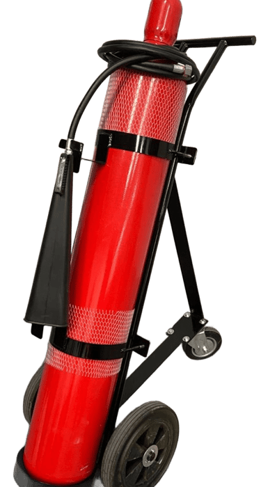 Carretilla CO2 50 lbs para incendios eléctricos e industriales - Solución Fire Stop Bogotá