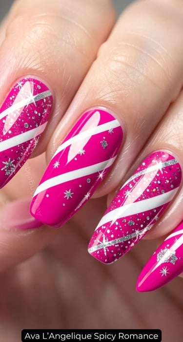 By Ava L’Angelique. Romantic pink nails with glossy finish for Valentine nail inspo