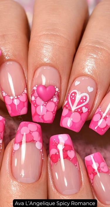 By Ava L’Angelique. Pink nails for night out polish and romantic style