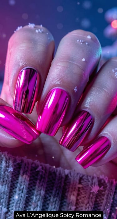 By Ava L’Angelique. Romantic pink nails with glossy or bold finishes