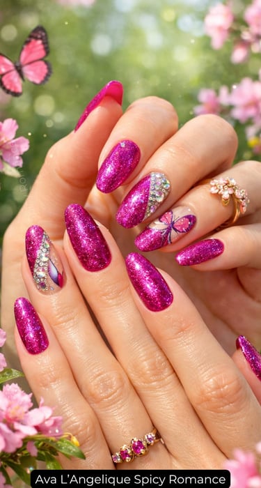 By Ava L’Angelique. pink glitter nails, winter pink nails, pink nails ideas, Nail Designs Trending N