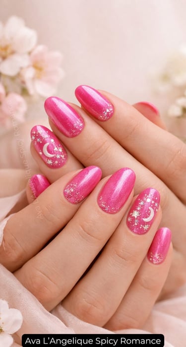 Nails by Ava L’Angelique. Pink glitter nails, Simple Nail Designs, pink nails design, Elegant Nails