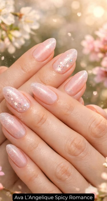 By Ava L’Angelique. Pink glitter nails, Simple Nail Designs, Short Gel Nails, pink nails design