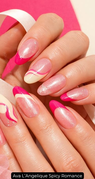 Nails by Ava L’Angelique. Pink glitter nails, Chic Nail Art, Nail Designs Trending Now